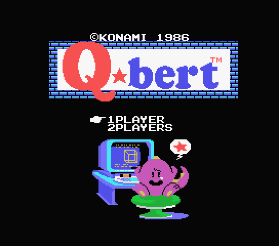 Q*Bert title screen for MSX
